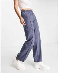 Weekday Cleo Recycled Tailored Straight Leg Sweatpants - Blue