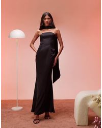 Oh Polly - Mandia Scarf Detail Strapless Maxi Dress - Lyst
