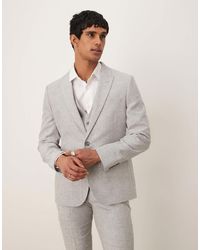 ASOS - Linen Cotton Blend Slim Suit Jacket - Lyst