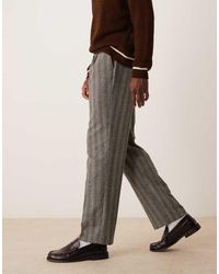 ASOS - Nette Broek Met Rechte Pijpen, Textuur En Plooien Aan De Voorkant - Lyst