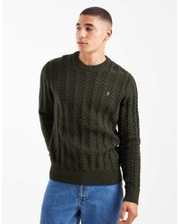 Farah - Knight Cableknit Jumper - Lyst
