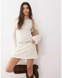 Reclaimed Vintage - Flared Sleeve Crochet Beach Mini Dress - Lyst