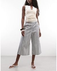 Reclaimed Vintage - Linen Stripe Capri Length Pants - Lyst
