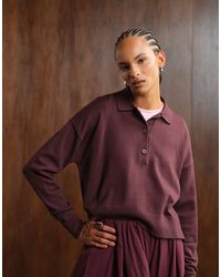 ASOS - Knitted Structu Rugby Top - Lyst