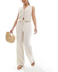 ONLY - Pull Up Linen Trousers Co-ord - Lyst