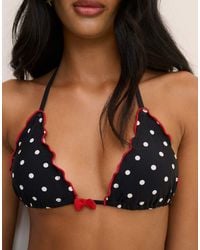 Nobody's Child - Polka Dot Frill Edge Triangle Bikini Top - Lyst