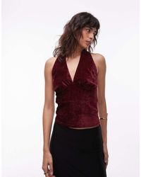 ASOS - Textu Velvet Halterneck Top - Lyst
