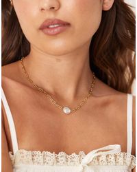 ASOS - Ketting Met Schakels En Imitatieparels Van Waterbestendig Roestvrij Staal - Lyst