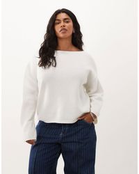 ASOS - Asos Design Curve Slouchy Off The Shoulder Sweater With Wool - Lyst