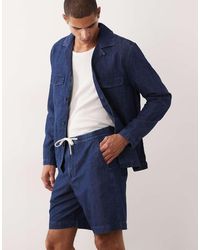 Mango - Cotton Mix Denim Look Relaxed Fit Shorts - Lyst
