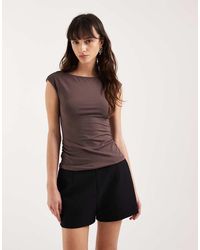 Motel - Novia Ruched Side Top - Lyst