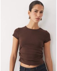 New Look - Ruche Side Baby Tee - Lyst