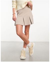 ASOS - Pleated Twill Mini Skirt - Lyst