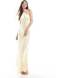 Six Stories - Bridesmaid Halter Neck Satin Maxi Dress - Lyst