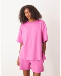 ASOS - T-Shirt Met Interlock-Naden En Split Aan De Zijkant - Lyst