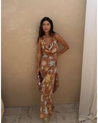 Never Fully Dressed - Chiffon Cowl Scarf Neck Maxi Dress - Lyst