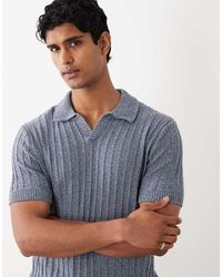 Mango - Gebreid Poloshirt Van 100% Katoen Met Textuur En Reverskraag - Lyst