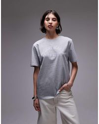 Tommy Hilfiger - Camiseta Gris Holgada Con Logo Universitario De - Lyst