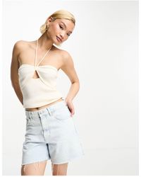 & Other Stories - Cut-out Rib Knit Halter Bustier Top - Lyst