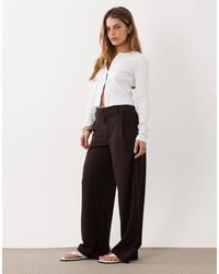 JDY Petite - Button Detail Wide Leg Dad Trousers - Lyst