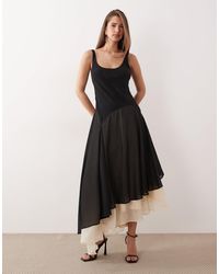 ASOS - Bias Cut Bodice And Full Hem Skirt Maxi Dress With Double Layer - Lyst
