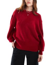 ASOS - Knitted Crew Neck Jumper With Balloon Sleeve - Lyst