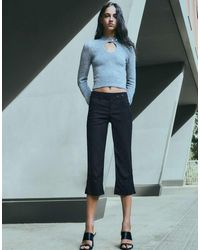 Bershka - Wide Turn-up Capris - Lyst