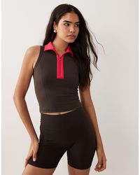 BO+TEE - Soft Active Quarter Zip Top With Contrast Collar - Lyst