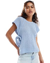 ASOS - Crew Neck Knit Tabard Top With Tie Sides - Lyst
