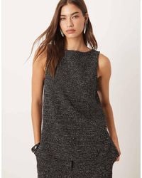 Vila - Sleeveless Textured Glitter Top Co-ord - Lyst