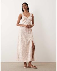miss selfridge white lace dress Miss Selfridge Tiered Lace Maxi Dress in White