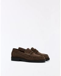 Bershka - Leather Loafers With Slim Sole - Lyst