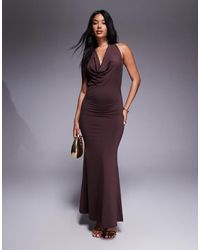 New Look - Halter Cowl Neck Maxi Dress - Lyst