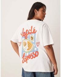 ASOS - Asos Design Curve Regular Fit T-shirt With Cafe Le Espresso Back Print Graphic - Lyst