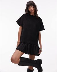 ASOS - Cord Hybrid T-shirt Mini Dress - Lyst