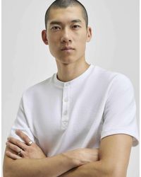 River Island - Regular Fit Cotton Henley Neck T-Shirt - Lyst