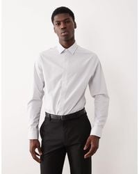 ASOS - Slim Fit Dress Shirt With Raised Texture - Lyst