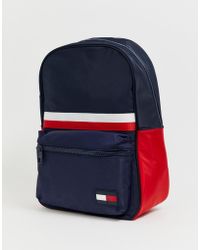 Tommy Hilfiger Sports Mix Corporate - Gestreifter Nylon-Rucksack in Navy - Blau