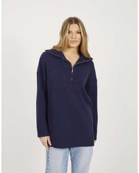 Brave Soul - Oversized 1/2 Zip Knitted Jumper - Lyst