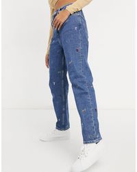 tommy hilfiger embroidered mom jeans