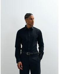 ASOS - Slim Stretch Sateen Shirt - Lyst