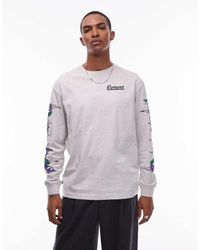 Element - Maglietta A Maniche Lunghe Medio Con Stampa Del Logo Sulla Schiena - Lyst