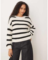 Jdy - Knitted Crew Neck Stripe Jumper - Lyst