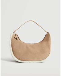mango straw bolsa with front panel in tan