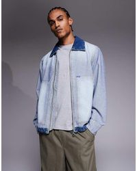 HUGO - Hugo Talian Zip Up Distressed Denim Jacket - Lyst