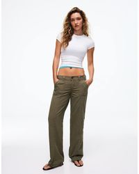 Bershka - Straight Cargo Trousers - Lyst