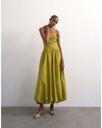 TOPSHOP - Premium Bubble Hem Bandeau Maxi Dress - Lyst