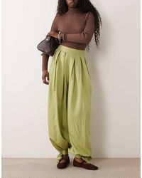 ASOS - Tie Detail Soft Barrel Striped Trouser - Lyst