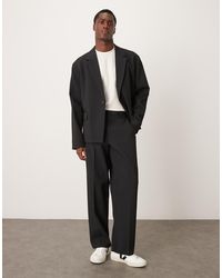 ASOS - Ribbed Fabric Wide Suit Pants - Lyst