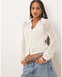 Abercrombie & Fitch - Crochet Button Through Cardigan - Lyst
